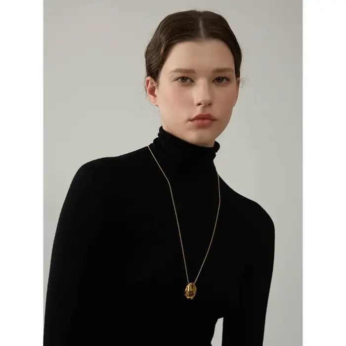 Yhpup 70 cm minimaliste longue unisexe pull chaîne bijoux en acier inoxydable 316l ovale pendentif collier pour hommes femmes étanche