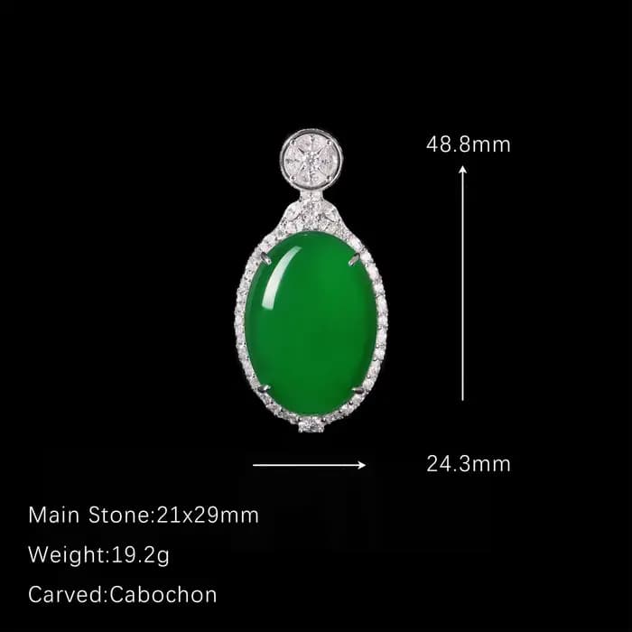 WUIHA Vintage 925 argent Sterling naturel Jade laboratoire saphir haute teneur en carbone diamants pierres précieuses Cocktail pendentif collier bijoux fins
