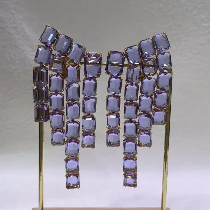 Boucles d'oreilles de haute qualité, nouvelle tendance, bijoux de marque de luxe originaux, brillants, pour Noël, anniversaire, fête, fiançailles, cadeau pour femme