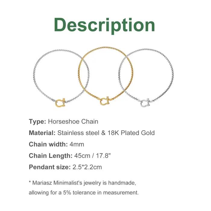 Mariasz – colliers minimalistes en acier inoxydable pour femmes, mousqueton en fer à cheval, collier de verrouillage à vis, chaîne en corde, bijoux Vintage, cadeau