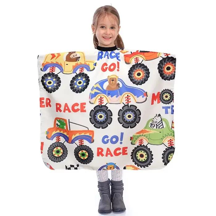 Cape de coiffeur de voiture de dessin animé pour enfants, Cape professionnelle pour Salon de coiffure, robe de coupe, soins capillaires, fournitures de coiffure