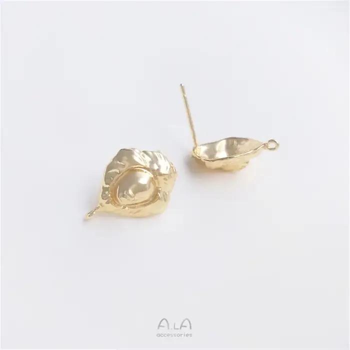Tête de lion vintage plaquée or 14 carats avec boucles d'oreilles pendantes, épingle en argent 925, accessoires de bijouterie à la mode