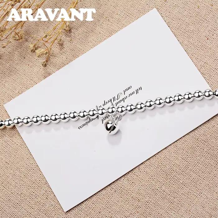 ARAVANT – bracelets en argent 925 avec perles en forme de cloche, chaînes pour femmes et filles, bijoux à la mode, cadeaux