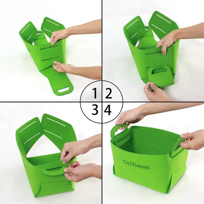 Paniers de rangement pliables avec poignée