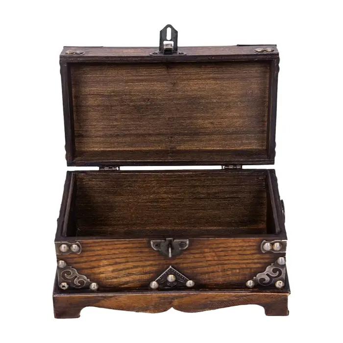 Boîte de rangement en bois, boîte à bijoux créative Stable faite à la main, facile à utiliser, petite boîte en bois
