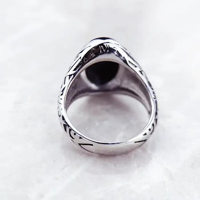 Bague chevalière ovale noire, bijoux fins de Style européen pour femmes et hommes, tout nouveau cadeau d'été Vintage en argent Sterling 925