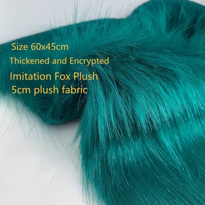 Fourrure douce de protection de l'environnement, tissu de cryptage épaissi, cheveux de renard, 100% polyester, nouveau, 5 cm, 60x45 cm