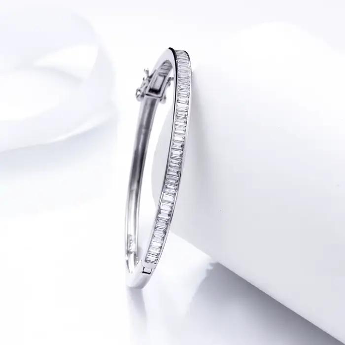 YLMyself – Bracelet de Tennis en argent Sterling 925, Baguette en cristal CZ, bijoux de mariée de luxe pour femmes