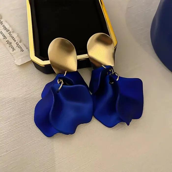 Boucles d'oreilles bohèmes colorées à fleurs pour femmes, pendentifs pétales tendance, boucles d'oreilles pendantes pour soirée, bijoux, accessoires Y2K, Bijoux A