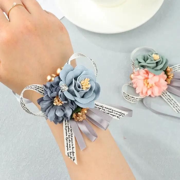 Bracelet Fleur à Lacets pour Demoiselle d'Honneur, Accessoires de Bal pour Patients, Décor de ix