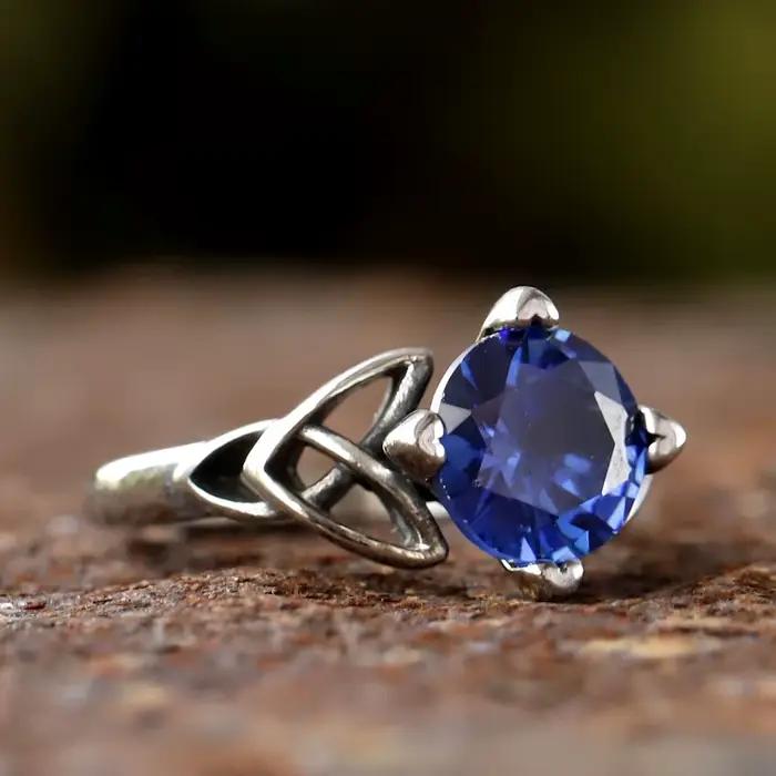Bague Viking Valknut à nœud celtique en acier inoxydable 316L, pour adolescente, bague en pierre précieuse pour femmes, nouvelle collection 2024
