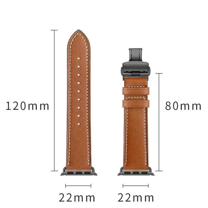 Bracelet de montre en cuir pour Apple Watch 49mm 46mm 45mm 44mm 42mm 41mm 40mm 38mm 45mm pour iWatch Series 11 10 9 8 7 6 5 4 Ultra3