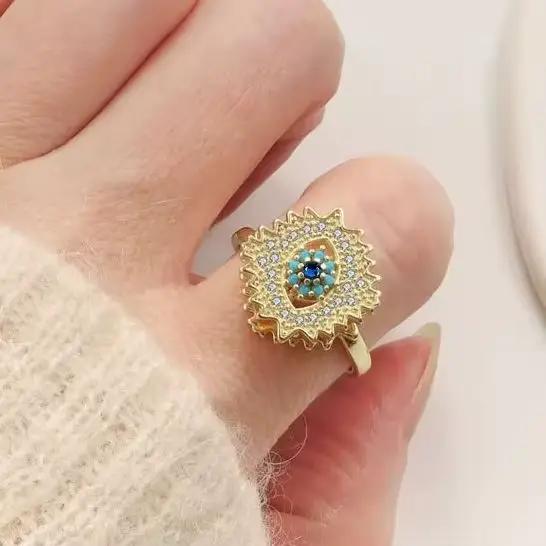Sam Panda – bague rotative en argent Sterling 925 pour femmes, avec diamant et Zircon, pour soulager le stress, bijoux réglables, vente en gros