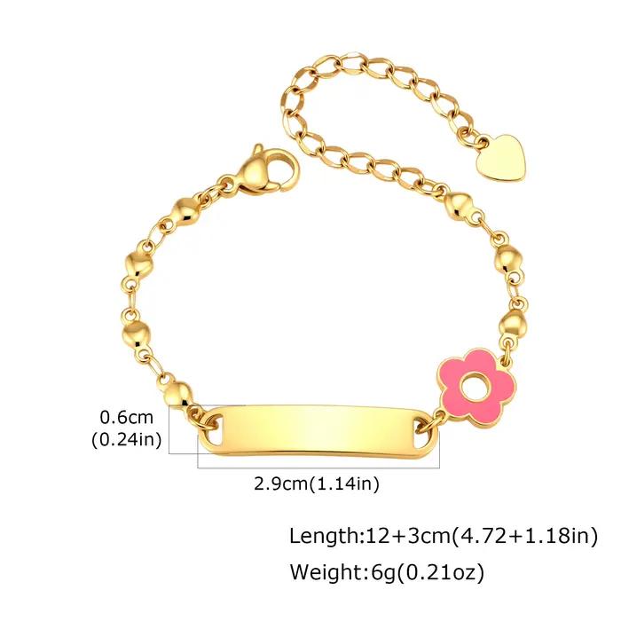 Bracelet personnalisé avec le nom du bébé, plaqué or 18 carats, bracelets d'identification personnalisés pour filles et garçons, bracelet avec texte personnalisé, cadeau pour nouveau-né