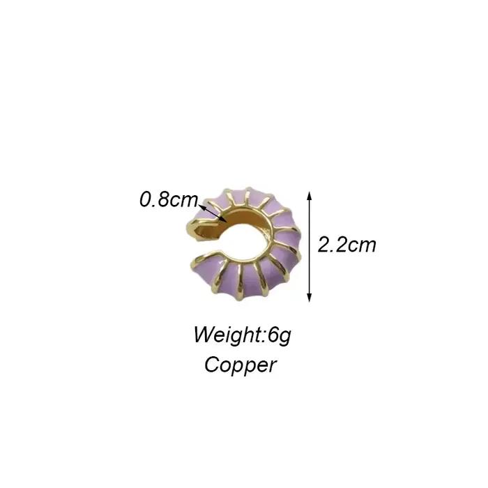 Clip d'oreille rond bohème en émail exquis pour femmes, Vintage, tempérament multicolore, boucles d'oreilles en forme de C, bijoux de fête et de vacances