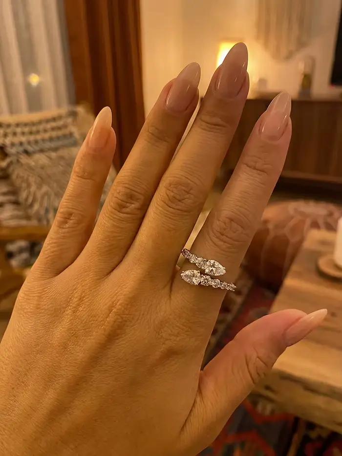 Bague réglable en argent Sterling 925 en forme de poire pour femmes, bague en Zircon à la mode, bijoux fins de haute qualité pour fiançailles et mariage