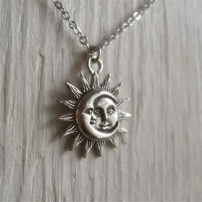 Nouveau collier soleil et lune breloque bijoux célestes amour délicat amitié Soulmate déclaration Punk pendentif cadeau mode femmes hommes