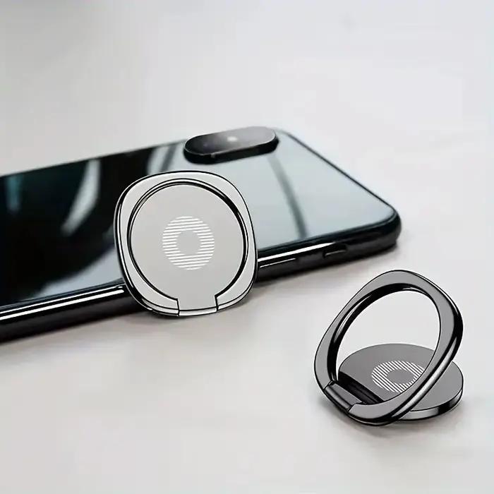 Support de téléphone ultra-fin avec anneau de maintien 360° °   Support de téléphone pliable en métal à rotation multi-directionnelle pour smartphone