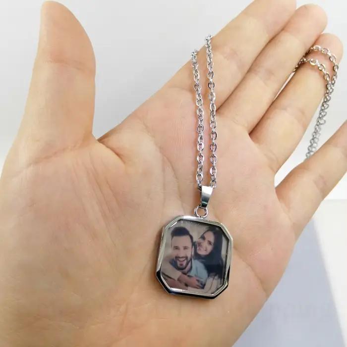 Collier magique avec Photo cachée personnalisée, activé par la chaleur, avec Photo de noël, saint-valentin, chien de compagnie, cadeau Photo