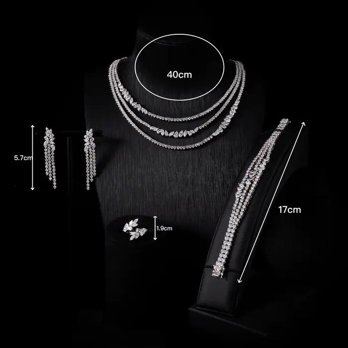 EN JEWELIFE – ensemble de bijoux de mariage multicouches en zircone pour femmes, collier de Costume, cadeau, accessoires de beauté