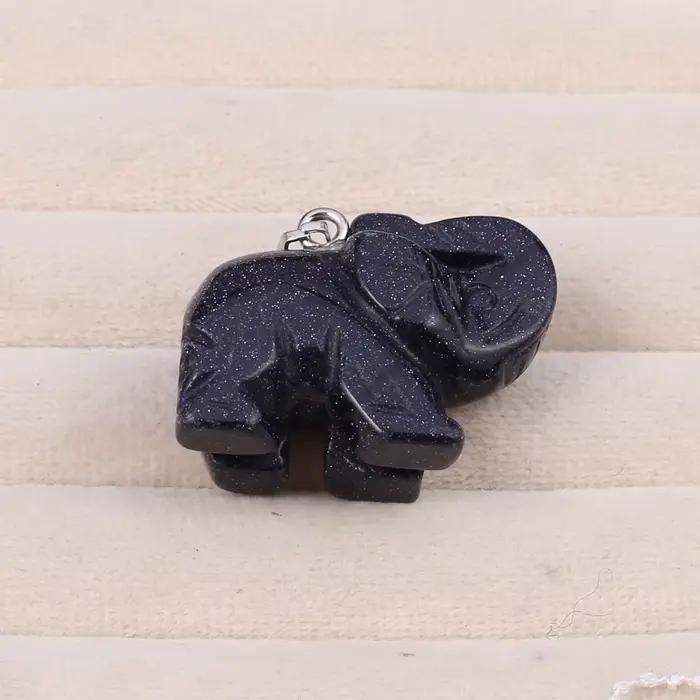 Pendentif en pierre naturelle en forme d'éléphant, breloques exquises pour la fabrication de bijoux, Bracelet et collier, accessoires, cadeau