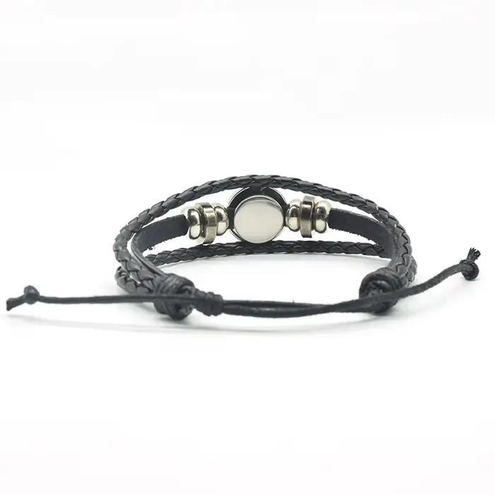 Saint-Bracelet en cuir noir pour homme et femme, Saint-valentin, bijou religieux, donne de l'amour à votre vie, cadeau