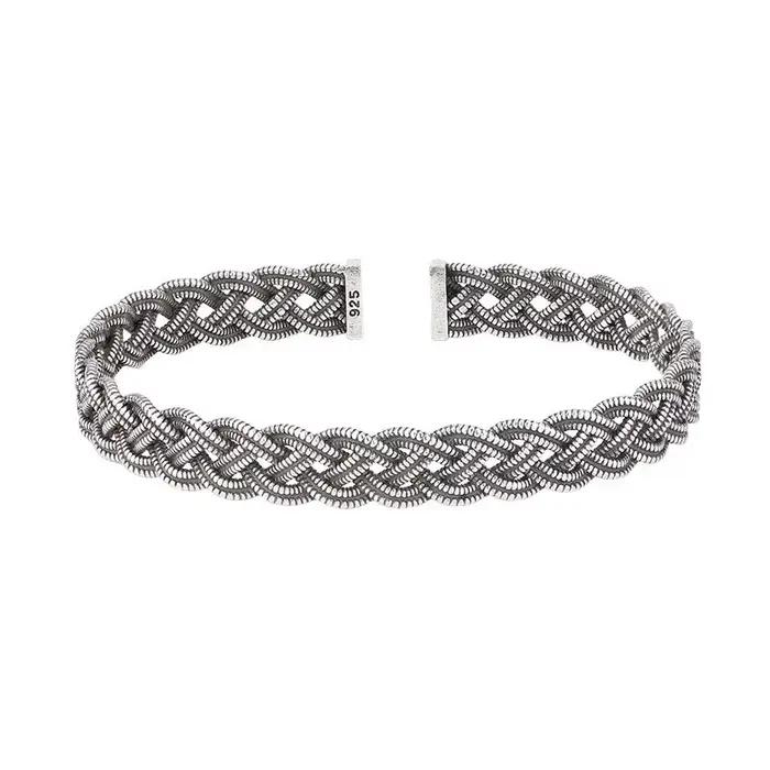 PANJBJ – bracelet tissé en argent Sterling 925 pour femmes, ajouré rétro Punk Ins, mode tendance, bijoux cadeau, livraison directe