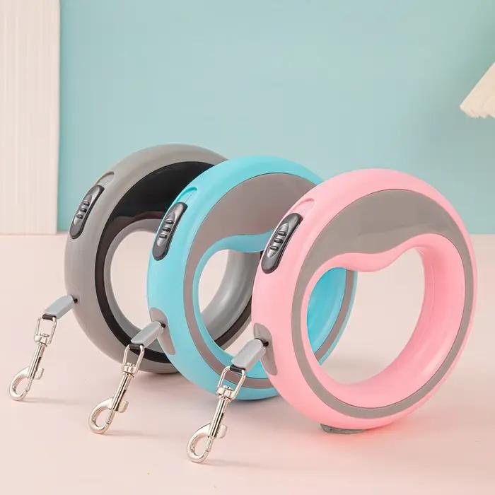 Laisse rétractable pour chien avec poignée en boucle : laisse automatique extensible pour les promenades en extérieur, conception anti-emmêlement pour chiens de taille moyenne/grande