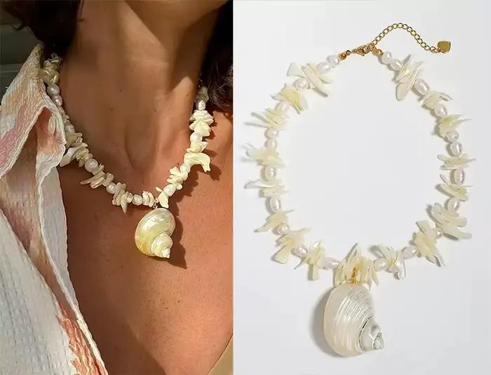 Collier tissé en coquillage bohème pour femmes, accessoires de mode, accessoires de déclaration, chaîne pendentif faite à la main, bijoux à breloques 2025