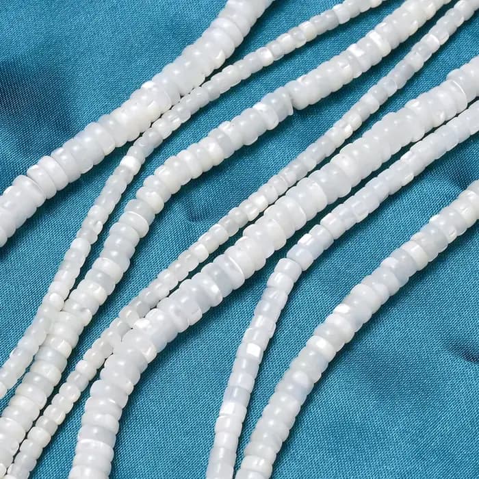 Perles Heishi en pierre blanche naturelle