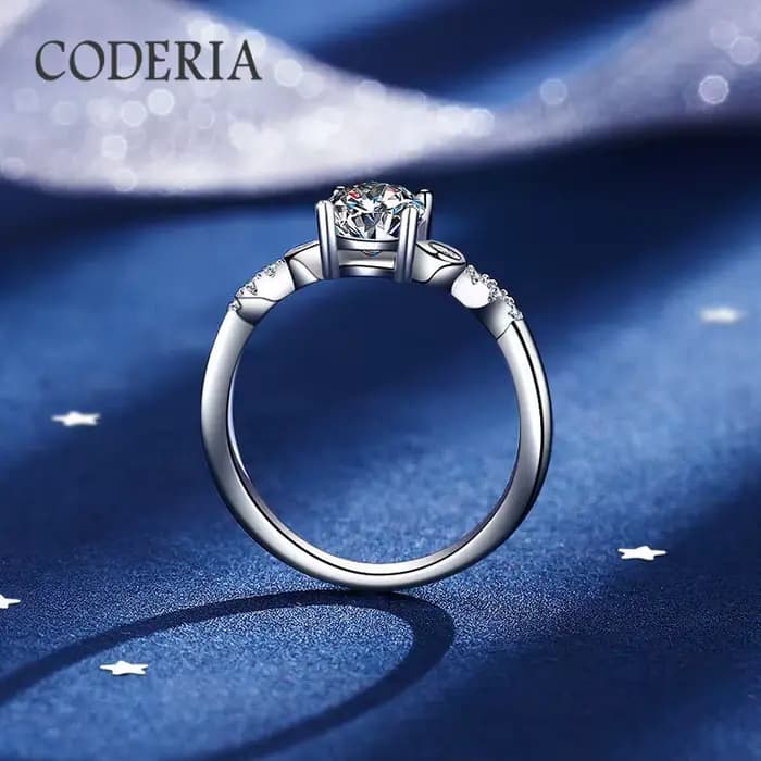 Bague en Moissanite group pour Femme, Rectangle 1 Carat, Diamant en Forme de Coupe ReGYCut, Bijoux en Platine Plaqué Argent Sterling 925