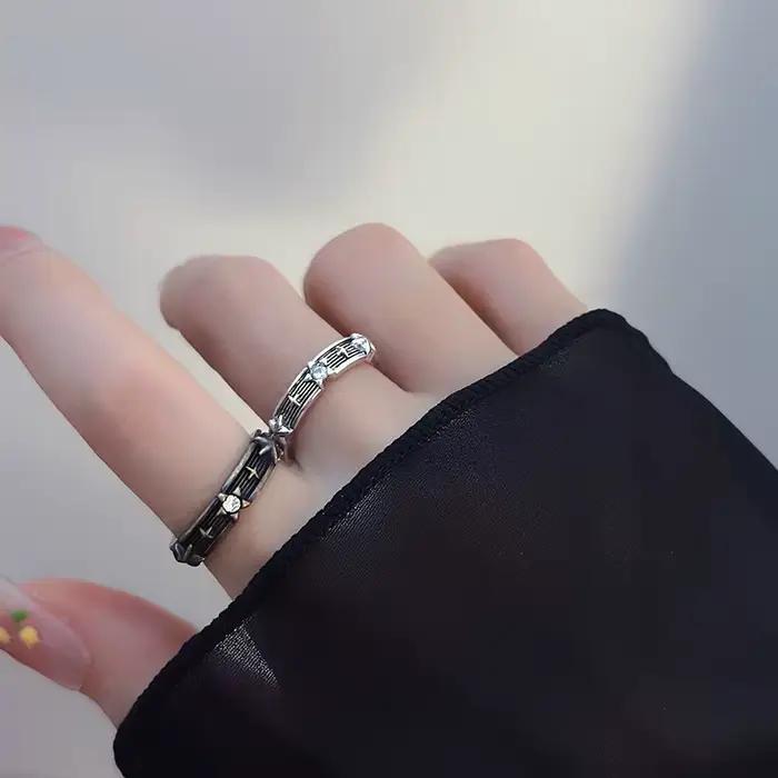Y2K – bague rétro ouverte pour hommes et femmes, Style ancien, Hip Hop, Punk, géométrie, Couple, déclaration, bijoux de fête, cadeaux