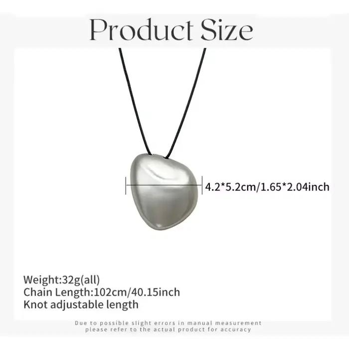 Collier pendentif irrégulier en métal mat pour femmes et filles, longue chaîne minimaliste, chaîne de pull superposée, bijoux à la mode