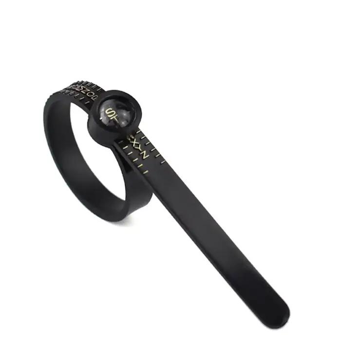 Jauge à bagues avec loupe, règle de mesure des doigts, outil professionnel pour la mesure des bagues, tailles US, UK, EU, HK