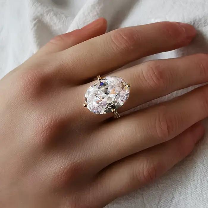Bague de luxe en diamant de laboratoire 10ct, en argent Sterling 100% véritable, bague de fiançailles, de mariage, pour femmes et hommes, bijoux de promesse, 925