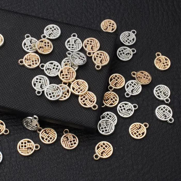Breloques CCB porte-bonheur, 100 pièces, pendentifs Fu chinois pour bricolage, Bracelet, boucles d'oreilles, collier, fabrication de bijoux porte-bonheur, matériaux faits à la main