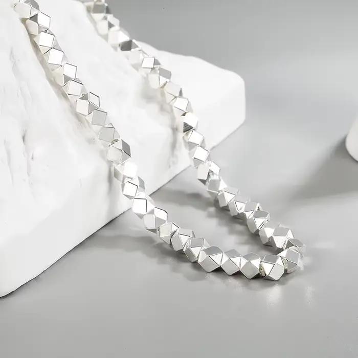 Collier brillant en argent regardé Chim925 pour femme, pull à la mode, bijoux fins, accessoires cadeaux