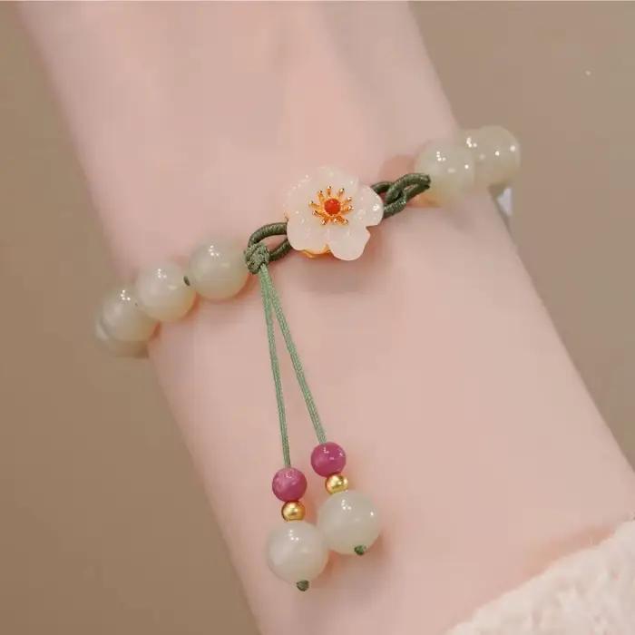 Bracelet de fleurs d'agate Hetian naturel, pierre précieuse exquise, bijoux de mode sexy pour jeunes filles, cadeaux de vacances les plus connus, diversifier