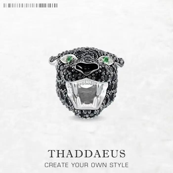 Perles léopard panthère, nouveau breloque en argent Sterling 925 massif, bijoux européens, cadeau de rue rebelle pour femmes et hommes