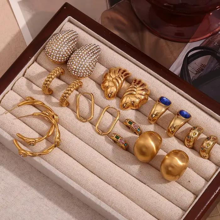 E.B.belle-Boucles d'oreilles en forme de cœur en biscuits, demi-rond, carré simple, coloré, étoile, goutte d'eau, blé, rotatif