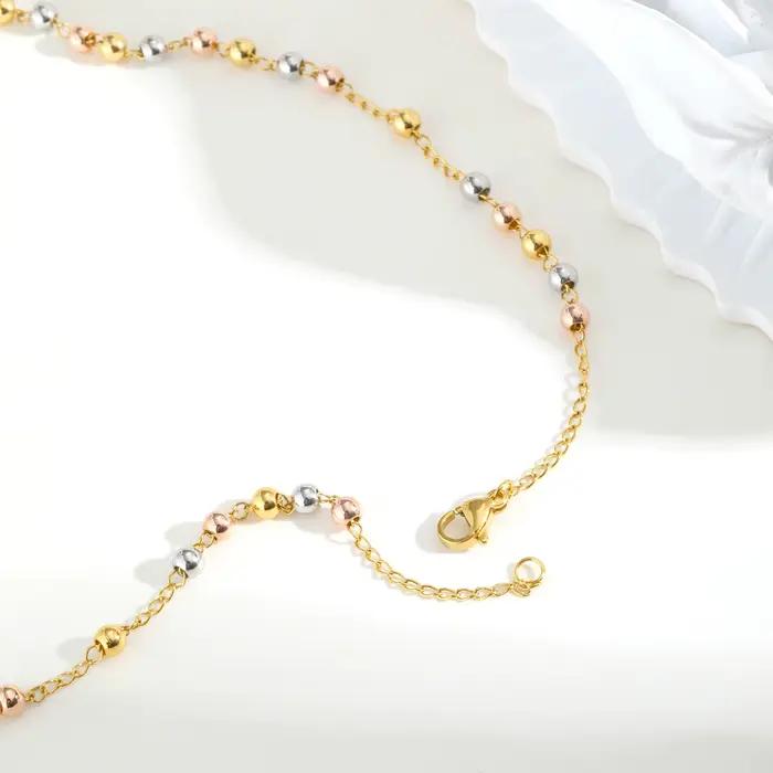 Vnox – collier chapelet Long, accessoires en acier inoxydable, barre ovale de la vierge marie avec pendentif croix, bijoux à la mode