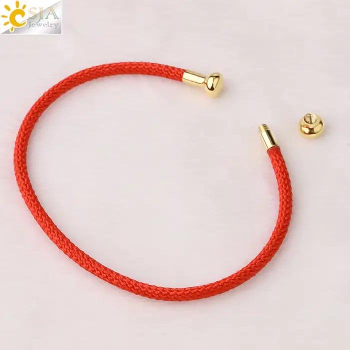 CSJA couleur or fil Wrap ouvert manchette Bracelets rouge noir vert acier Bracelet minimalisme Bracelet sur la main bricolage bijoux faits à la main G839