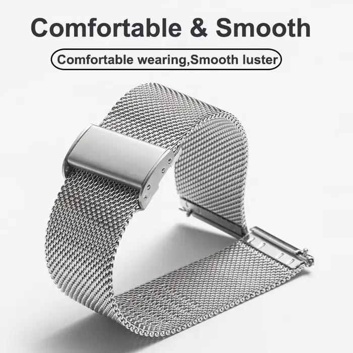 Bracelet Milanese Loop 20mm 22mm pour Garmin Vivoactive 5/6 Huawei, Samsung, bracelet de montre à installation rapide, accessoire