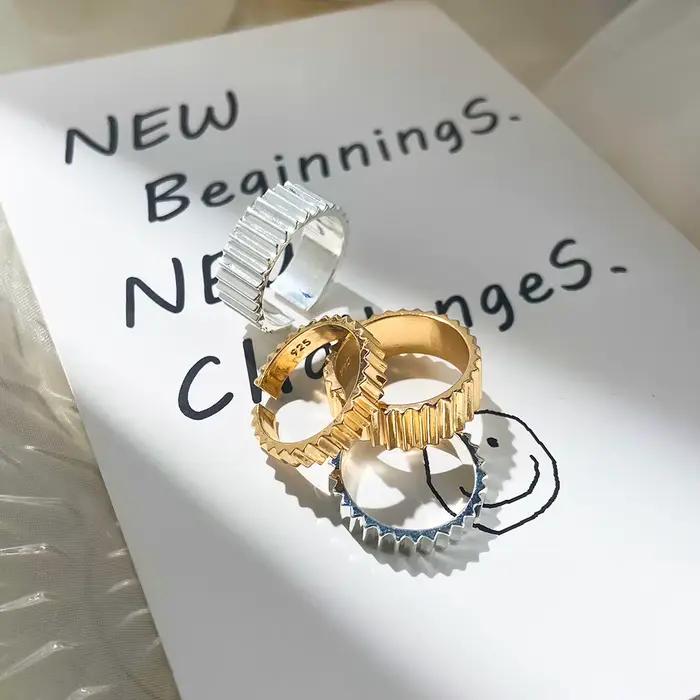 Bagues en acier inoxydable pour femmes et couples, matiques antiques ouvertes, équipement de luxe léger pour dames, bijoux ChimFine