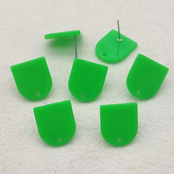 Nouvel arrivage! Clou d'oreille en acrylique de forme narnéon, solide, boucle d'oreille faite à la main, pièces de bricolage, résultats de bijoux, composants, 17x15mm, 100 pièces
