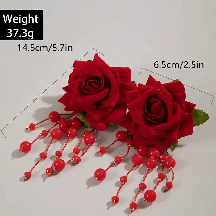 Boucles d'oreilles colorées fleur rose 3D