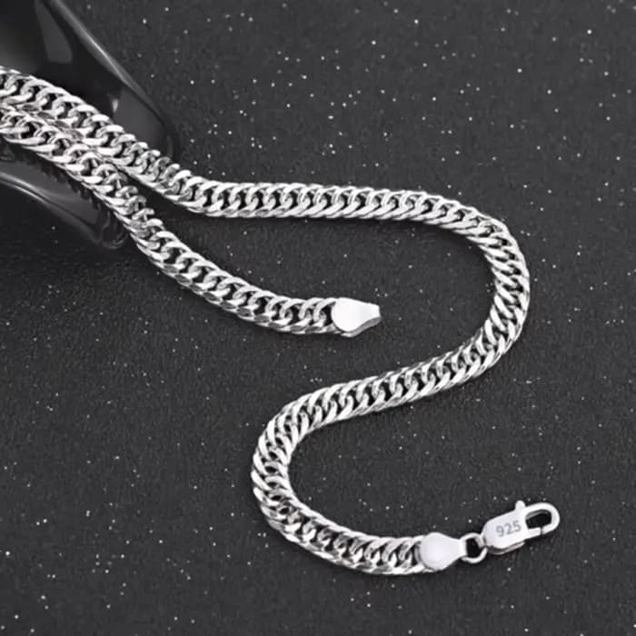 Collier en argent Sterling 925 pour hommes, marque de mode, personnalité classique, chaîne de 6MM, 24 pouces, cadeaux de noël, bijoux fins de fête