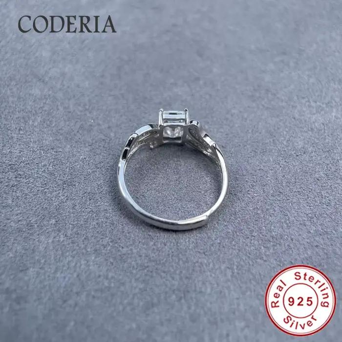 Bague en argent sterling 925 à taille ajustable pour femme, couleur D, VVS1, coupe radiante 5x7mm, bague de mariage en moissanite