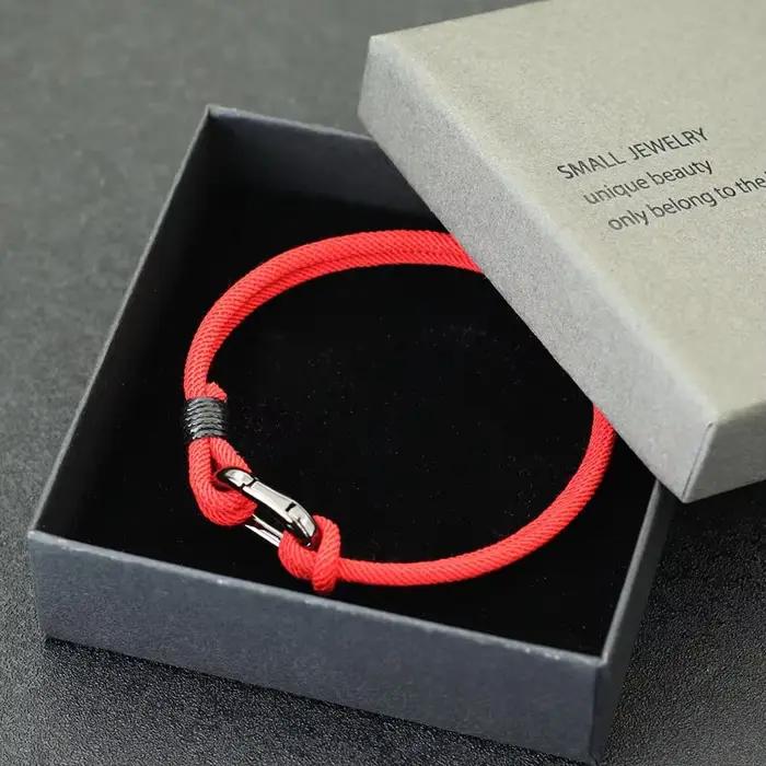 Noter Bracelet à fil fin pour hommes fait à la main tressé chaîne charme Braslet en plein air survie Bracelet élégant noeud nautique Pulsera
