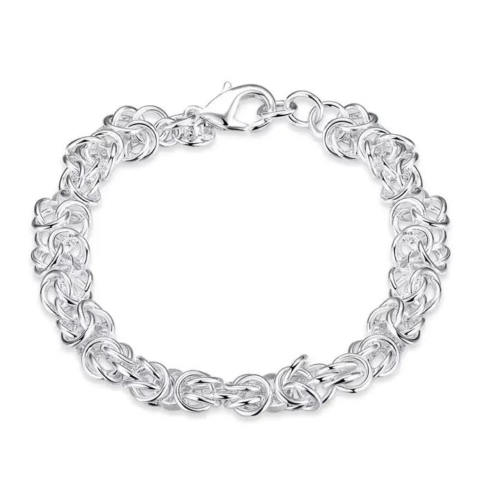 Bracelets plaqués argent 925 pour femmes, chaîne épaisse torsadée, bijoux de mariage Vintage pour porter au jour, ornements de haute qualité
